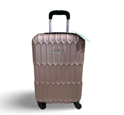 AMKA Honeycomb 22" Carry-On Expandable Spinner Suitcase- Rose Gold