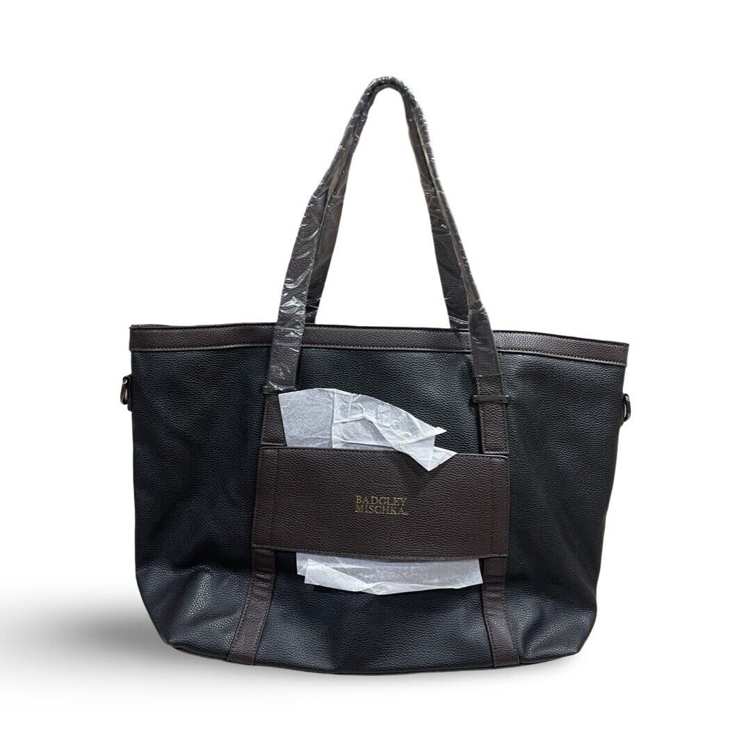 BADGLEY MISCHKA Anna Faux Leather Tote Weekender Travel Bag BADGLEY MISCHKA Anna Faux Leather Tote Weekender Travel Bag