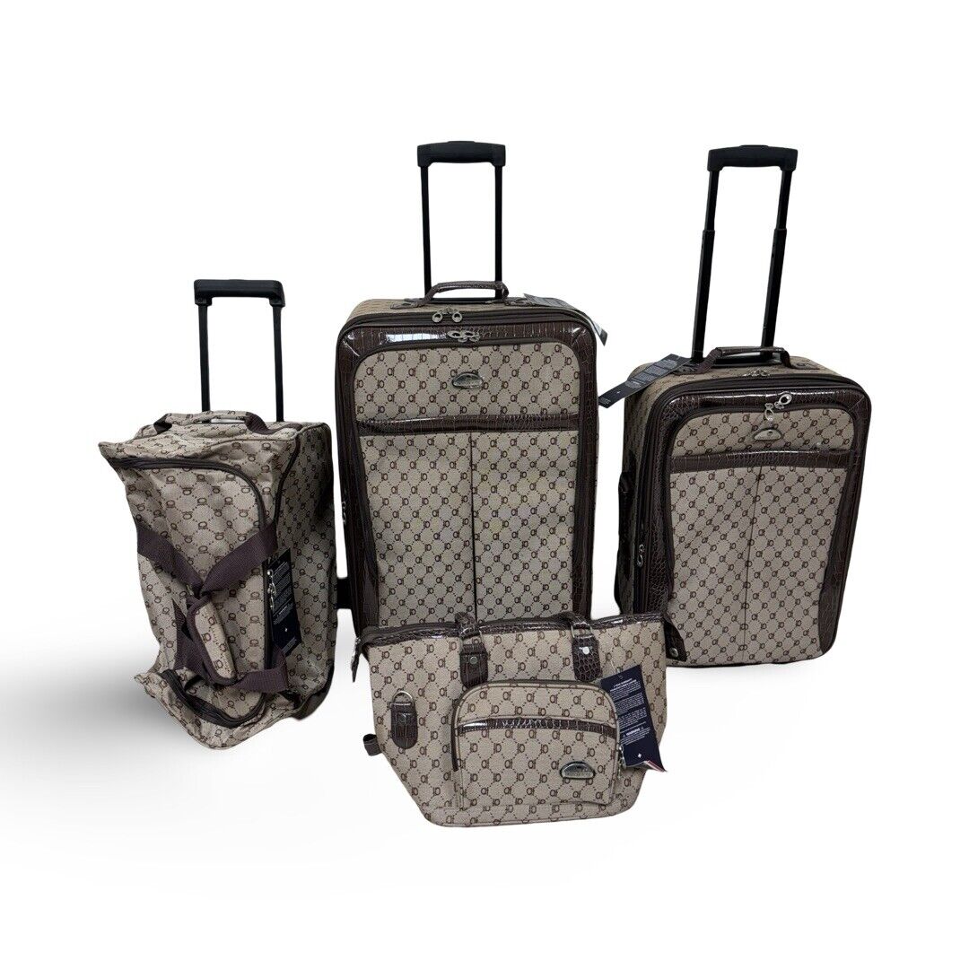 American Flyer Signature 4 Piece Luggage Set – Brown