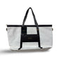 BADGLEY MISCHKA Anna XL Faux Leather Tote Weekender Travel Bag - White