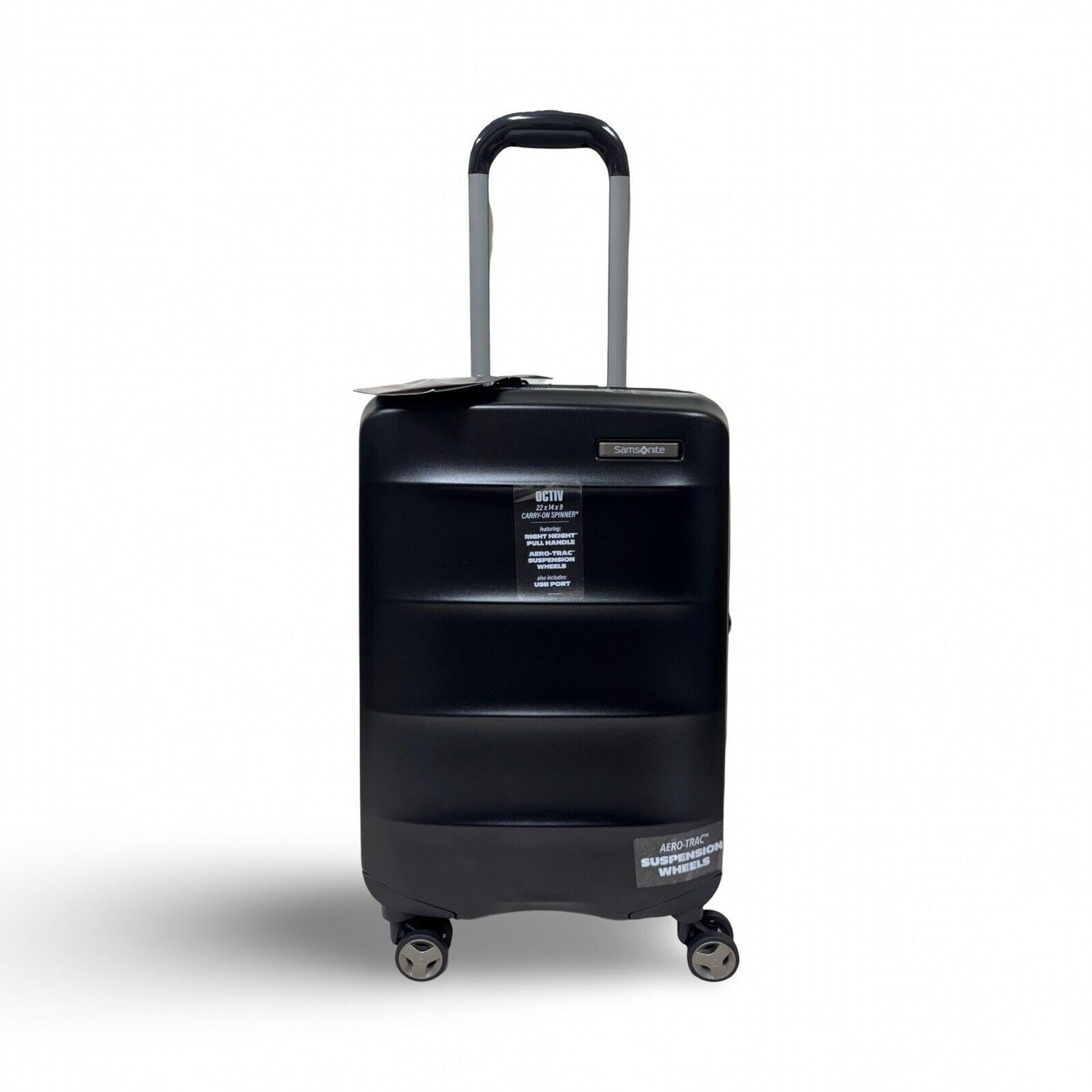 Samsonite Octiv Expandable Carry-On Spinner Suitcase - Black